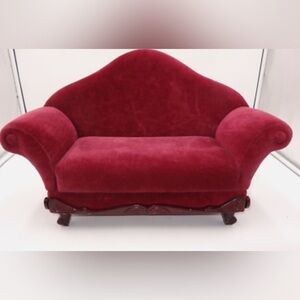 American Girl Doll Rebecca Rubin Red Burgundy Settee Couch Sofa Retired 2015